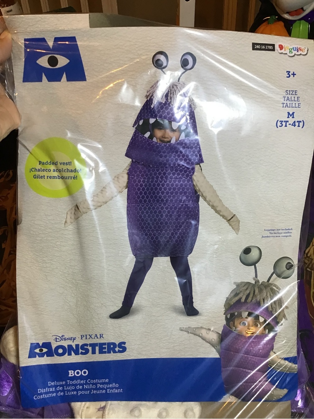 Disney pixar monster inc boo costume size 3-4